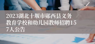 2023湖北十堰市郧西县义务教育学校和幼儿园教师招聘157人公告