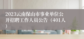 2023云南保山市事业单位公开招聘工作人员公告（401人）