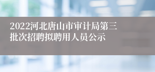 2022河北唐山市审计局第三批次招聘拟聘用人员公示