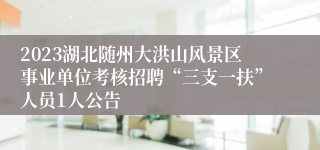 2023湖北随州大洪山风景区事业单位考核招聘“三支一扶”人员1人公告