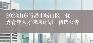 2023山东青岛市崂山区“优秀青年人才选聘计划”初选公告