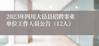 2023年四川大邑县招聘事业单位工作人员公告（12人）