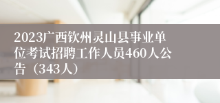 2023广西钦州灵山县事业单位考试招聘工作人员460人公告（343人）