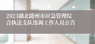 2023湖北随州市应急管理综合执法支队选调工作人员公告