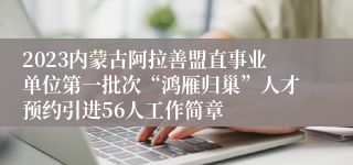 2023内蒙古阿拉善盟直事业单位第一批次“鸿雁归巢”人才预约引进56人工作简章