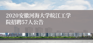 2020安徽河海大学皖江工学院招聘57人公告