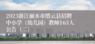 2023浙江丽水市缙云县招聘中小学（幼儿园）教师163人公告（二）