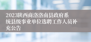 2023陕西商洛洛南县政府系统县级事业单位选聘工作人员补充公告