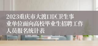 2023重庆市大渡口区卫生事业单位面向高校毕业生招聘工作人员报名统计表