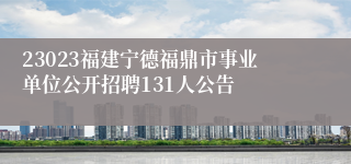 23023福建宁德福鼎市事业单位公开招聘131人公告