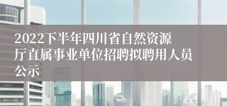 2022下半年四川省自然资源厅直属事业单位招聘拟聘用人员公示