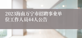 2023海南万宁市招聘事业单位工作人员44人公告