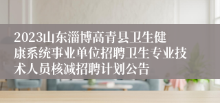 2023山东淄博高青县卫生健康系统事业单位招聘卫生专业技术人员核减招聘计划公告