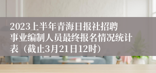 2023上半年青海日报社招聘事业编制人员最终报名情况统计表（截止3月21日12时）