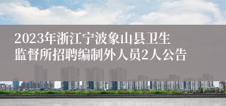 2023年浙江宁波象山县卫生监督所招聘编制外人员2人公告