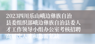 2023四川乐山峨边彝族自治县委组织部峨边彝族自治县委人才工作领导小组办公室考核招聘高层次人才和急需紧缺