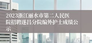 2023浙江丽水市第二人民医院招聘遂昌分院编外护士成绩公示