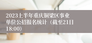 2023上半年重庆铜梁区事业单位公招报名统计（截至21日18:00）