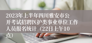 2023年上半年四川雅安市公开考试招聘医护类事业单位工作人员报名统计（22日上午10点）