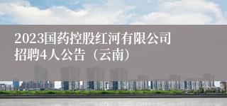 2023国药控股红河有限公司招聘4人公告（云南）