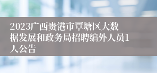 2023广西贵港市覃塘区大数据发展和政务局招聘编外人员1人公告