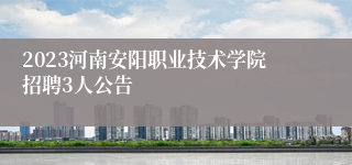 2023河南安阳职业技术学院招聘3人公告