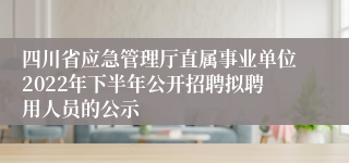 四川省应急管理厅直属事业单位2022年下半年公开招聘拟聘用人员的公示