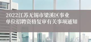 2022江苏无锡市梁溪区事业单位招聘资格复审有关事项通知