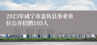 2023年咸宁市嘉鱼县事业单位公开招聘105人