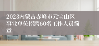 2023内蒙古赤峰市元宝山区事业单位招聘60名工作人员简章