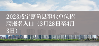 2023咸宁嘉鱼县事业单位招聘报名入口（3月28日至4月3日）