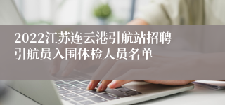 2022江苏连云港引航站招聘引航员入围体检人员名单