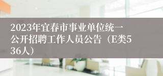 2023年宜春市事业单位统一公开招聘工作人员公告（E类536人）