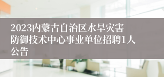 2023内蒙古自治区水旱灾害防御技术中心事业单位招聘1人公告