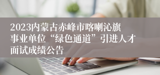 2023内蒙古赤峰市喀喇沁旗事业单位“绿色通道”引进人才面试成绩公告
