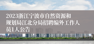 2023浙江宁波市自然资源和规划局江北分局招聘编外工作人员1人公告