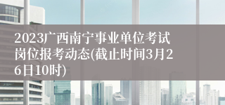 2023广西南宁事业单位考试岗位报考动态(截止时间3月26日10时)