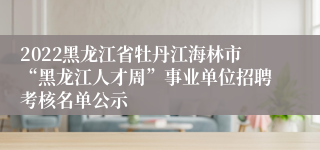 2022黑龙江省牡丹江海林市“黑龙江人才周”事业单位招聘考核名单公示