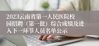 2023云南省第一人民医院校园招聘（第一批）综合成绩及进入下一环节人员名单公示