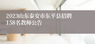 2023山东泰安市东平县招聘158名教师公告