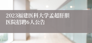 2023福建医科大学孟超肝胆医院招聘6人公告