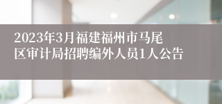 2023年3月福建福州市马尾区审计局招聘编外人员1人公告