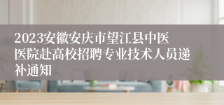 2023安徽安庆市望江县中医医院赴高校招聘专业技术人员递补通知