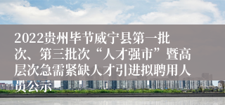 2022贵州毕节威宁县第一批次、第三批次“人才强市”暨高层次急需紧缺人才引进拟聘用人员公示