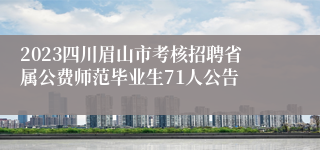 2023四川眉山市考核招聘省属公费师范毕业生71人公告