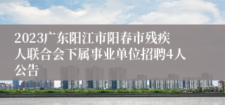 2023广东阳江市阳春市残疾人联合会下属事业单位招聘4人公告