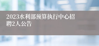 2023水利部预算执行中心招聘2人公告