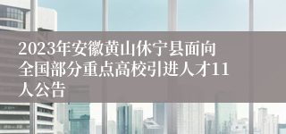 2023年安徽黄山休宁县面向全国部分重点高校引进人才11人公告