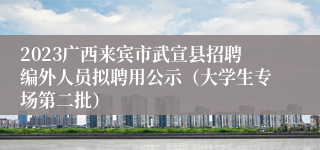 2023广西来宾市武宣县招聘编外人员拟聘用公示（大学生专场第二批）