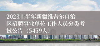 2023上半年新疆维吾尔自治区招聘事业单位工作人员分类考试公告（5459人）